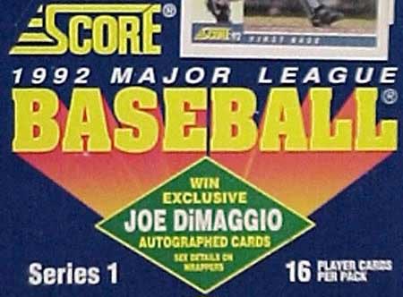 1992 Score Series I Baseball Box (36 Packs) - 909428 - Overstock.com ...