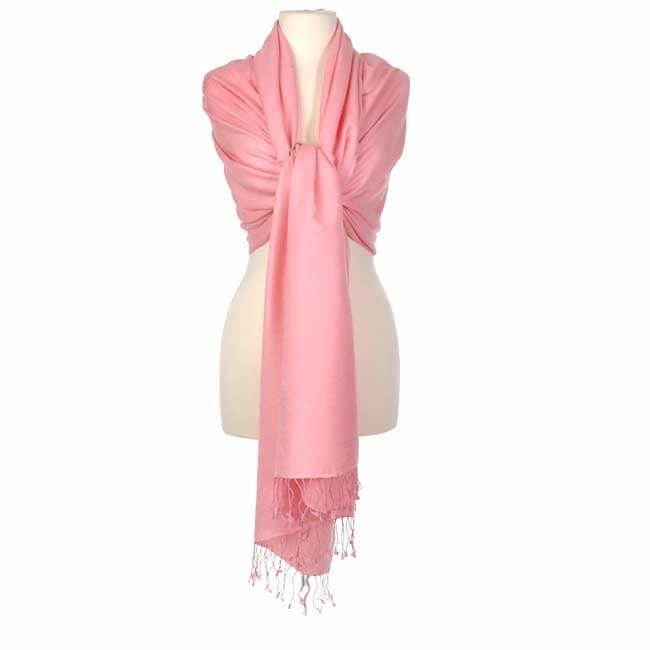 Himalaya Trading Co. Pink Pashmina and Silk Shawl  