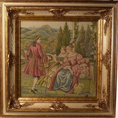 Dame Lago Framed Italian Tapestry