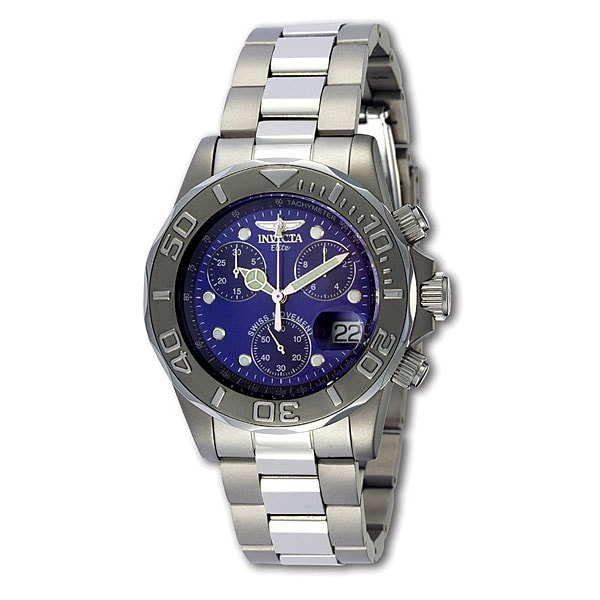 Invicta Elite Mens 200M Titanium Steel Chrono Invicta Men's Invicta Watches