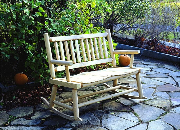 Rustic Adirondack Cedar Log Rocking Settee