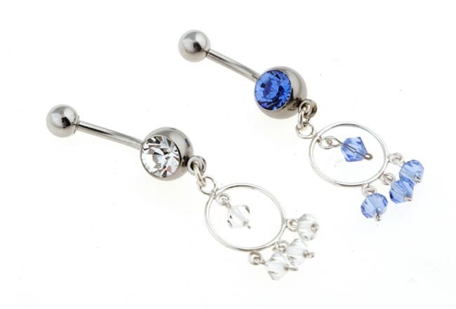 Surgical Steel Exotic Hoop Barbell Belly Ring  