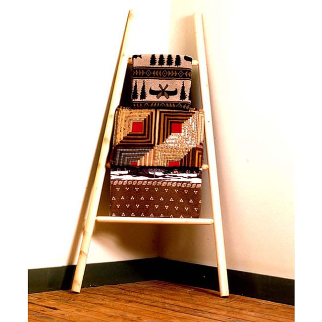 Rustic Log Pole Adirondack Cedar Quilt Ladder Free Shipping Today