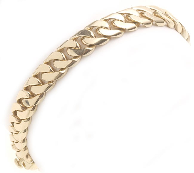 14k Gold 8 inch Cuban link Bracelet  