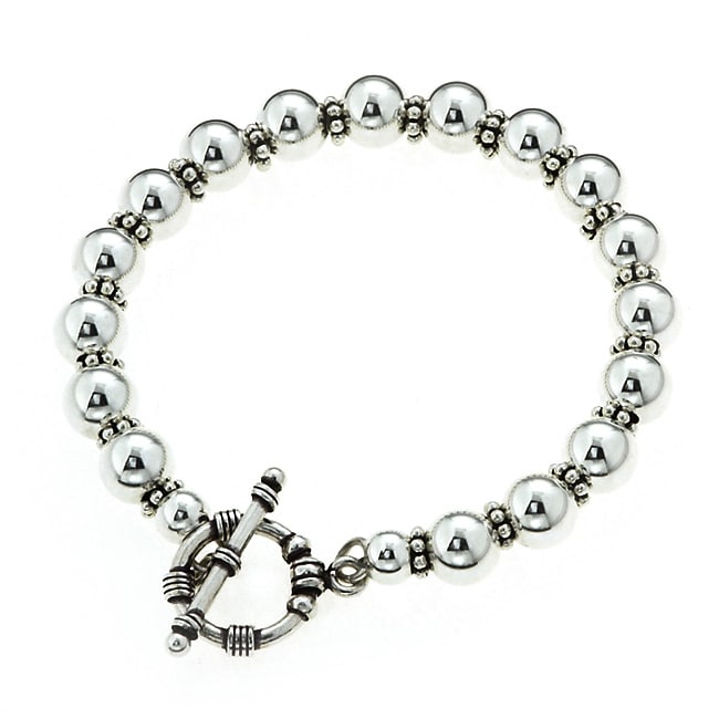 Sterling Silver Ball Toggle Bracelet  