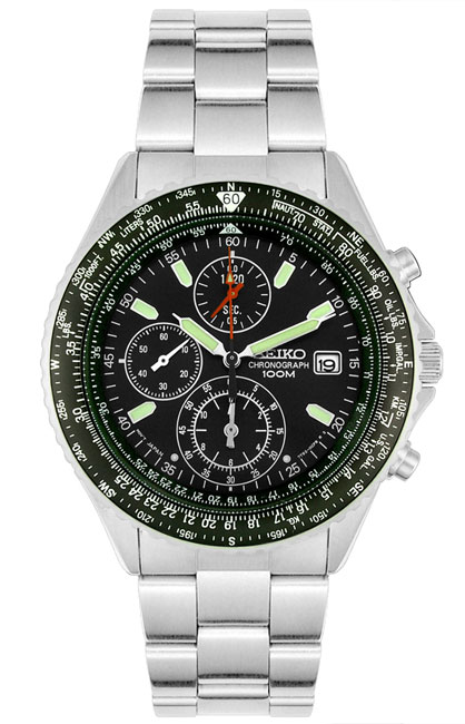 Seiko Chronograph 100 Meter Stainless Steel Watch  