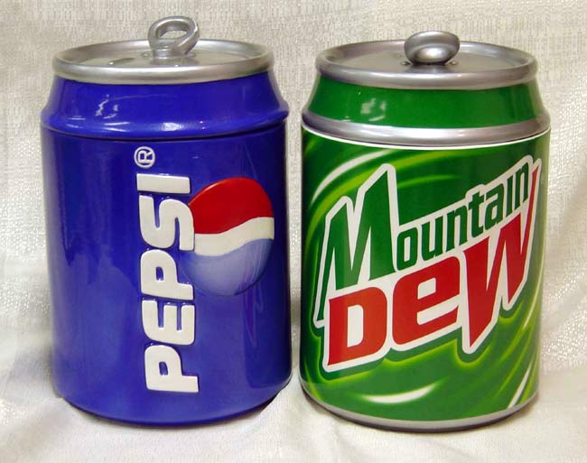 Pepsi and Mountain Dew Cookie Jar Set  