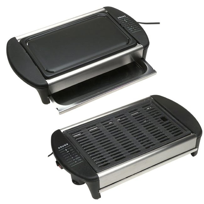 Krups + Precision Indoor Electric Grill in Stainless Steel