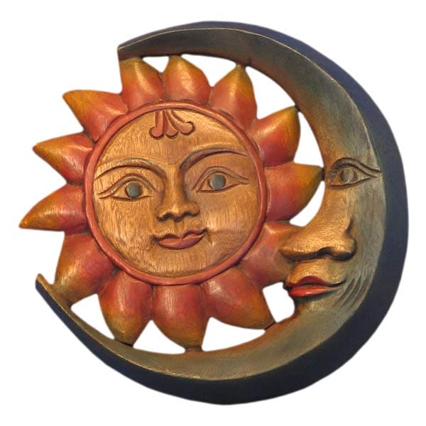 Wood Sun and Moon Wall Hanging - Free Shipping On Orders 