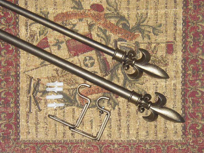 Fleur De Lis Adjustable Tapestry Rod (24 to 48 in.)