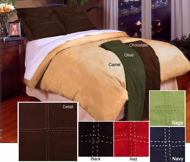 Shop Microsuede Duvet Cover Set With Bedskirt Overstock 712114