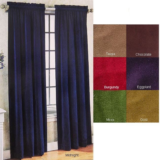 Velvet Pole Top Curtain Panel Pair