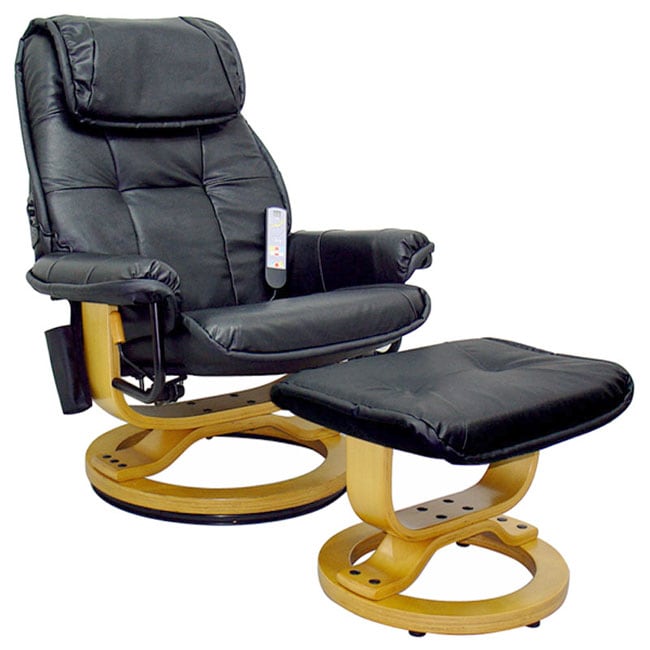 Deluxe Leather Massage Chair with Ottoman  