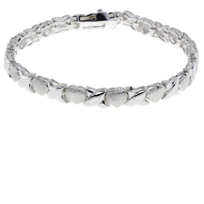 Sterling Silver Hugs and Kisses Bracelet  