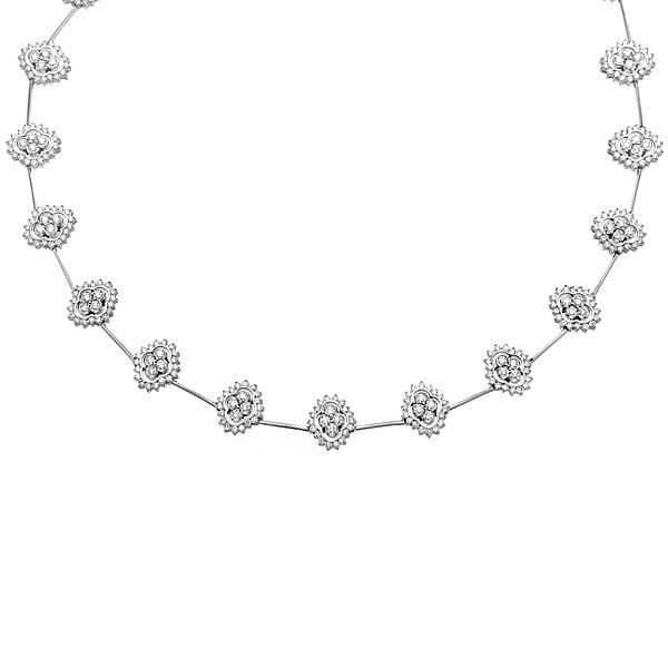 18k White Gold 7.27ct TDW Diamond Necklace  