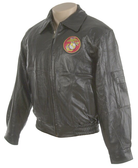 Oscar Piel Leather Jacket with U.S. Marines Logo - 955209 - Overstock ...