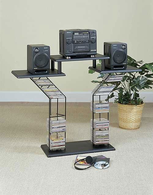 Threeshelf Stereo Stand and CD Rack Free Shipping Today Overstock