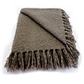 Liz Taupe Acrylic Mohair Throw