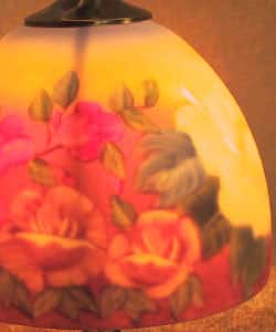 Reverse Painted Rose Table Lamp Overstock 996497