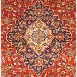 Persian Hand knotted Kashan Red Wool Rug (9'8 x 13'3) 7x9   10x14 Rugs