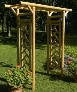 Rustic Log Pole Cedar Adirondack Garden Pergola - Free 