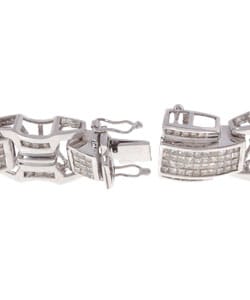 Mens 14k White Gold & 10 3/5ct TW Diamond Bracelet  