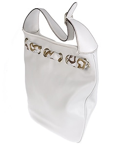 gucci handbag scarf Shop Gucci White Leather Handbag with Silk Scarf - Overstock - 2150933
