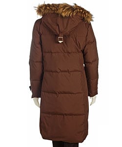   Michael Kors Long Down Jacket with Fur Trim Hood  