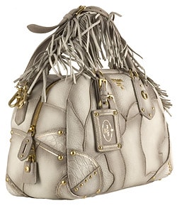 Prada Deer Skin Bowler Bag with Shoulder Strap  