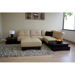 Wyatt 3 piece Full Leather Platform Sectional