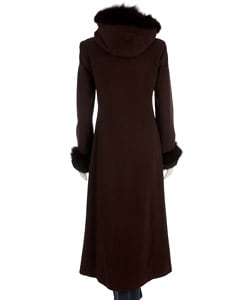 Marvin Richards Cashmere Blend Fox Hood Coat  