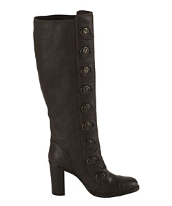 preview thumbnail 2 of 1, Dolce & Gabbana Dark Brown Leather Button Boots
