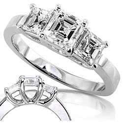 14k Gold 1ct TDW Asscher Diamond Engagement Ring (H I, SI)   