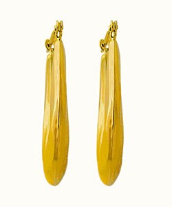 hoop swirl 14k polished oval earrings yellow gold