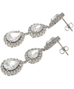 Charles Winston Dangling Style Clear CZ Earrings