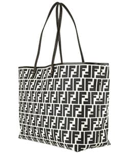 Shop Fendi Jacquard Zucca Logo Black and White Tote - Overstock - 2923622