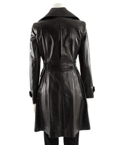 DKNY Women's Belted Leather Trench Coat - 11095695 - Overstock.com ...