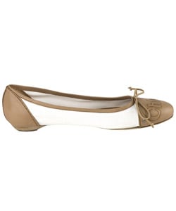 Chloe White Logo Ballerina Flats  