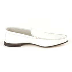 Prada Mens White Leather Loafers