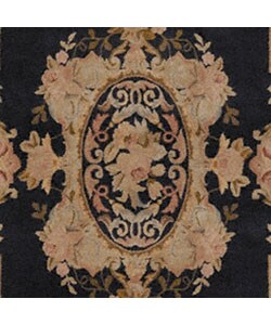 preview thumbnail 2 of 1, Nourison Hand-knotted Bordeaux Black Wool Rug (3'9 x 5'9) - 3'9" x 5'9"