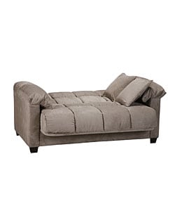 Madras Grey Sage Green Microfiber Futon Loveseat