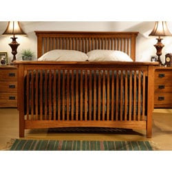 Mission Solid Oak 5-piece Queen Spindle Bedroom Set - Free ...