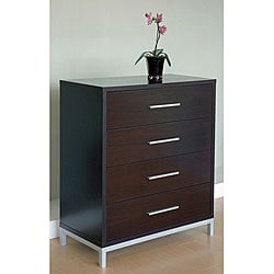 Modern 4 drawer Wood/ Metal Chest  