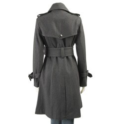 London Fog Women's Military Wool Trench Coat - 11265899 - Overstock.com ...