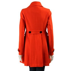 Miss Sixty Women's Pleated Wool Walker Coat - 11267437 - Overstock.com ...