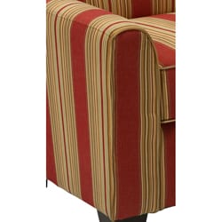 Park Avenue Crimson Red Arm Chair and Ottoman