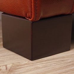 Tufted Cognac Leather Storage Bench