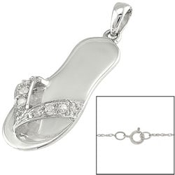 14k Gold 1/12ct TDW Diamond Sandal Pendant  