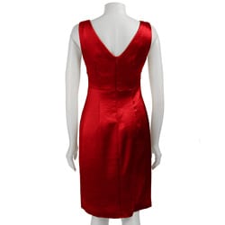 Connected Apparel Womens Retro Crushed Satin Dress  