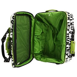 Hurley Upright Black/ Green Rolling Suitcase  